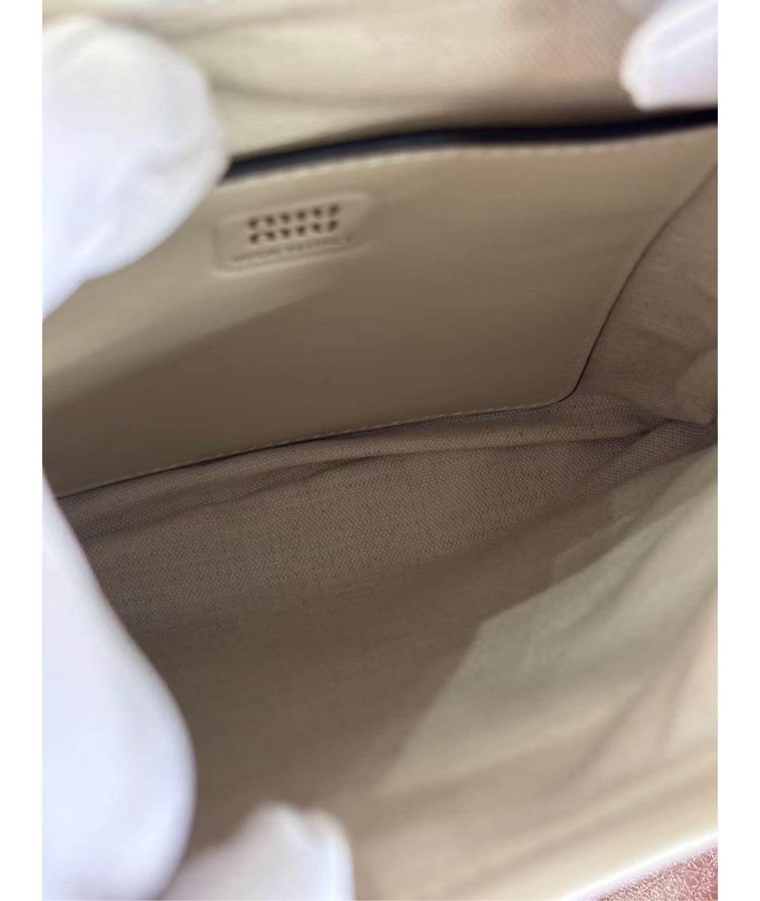 MIU MIU Белая кожаная сумка через плечо, фото 6