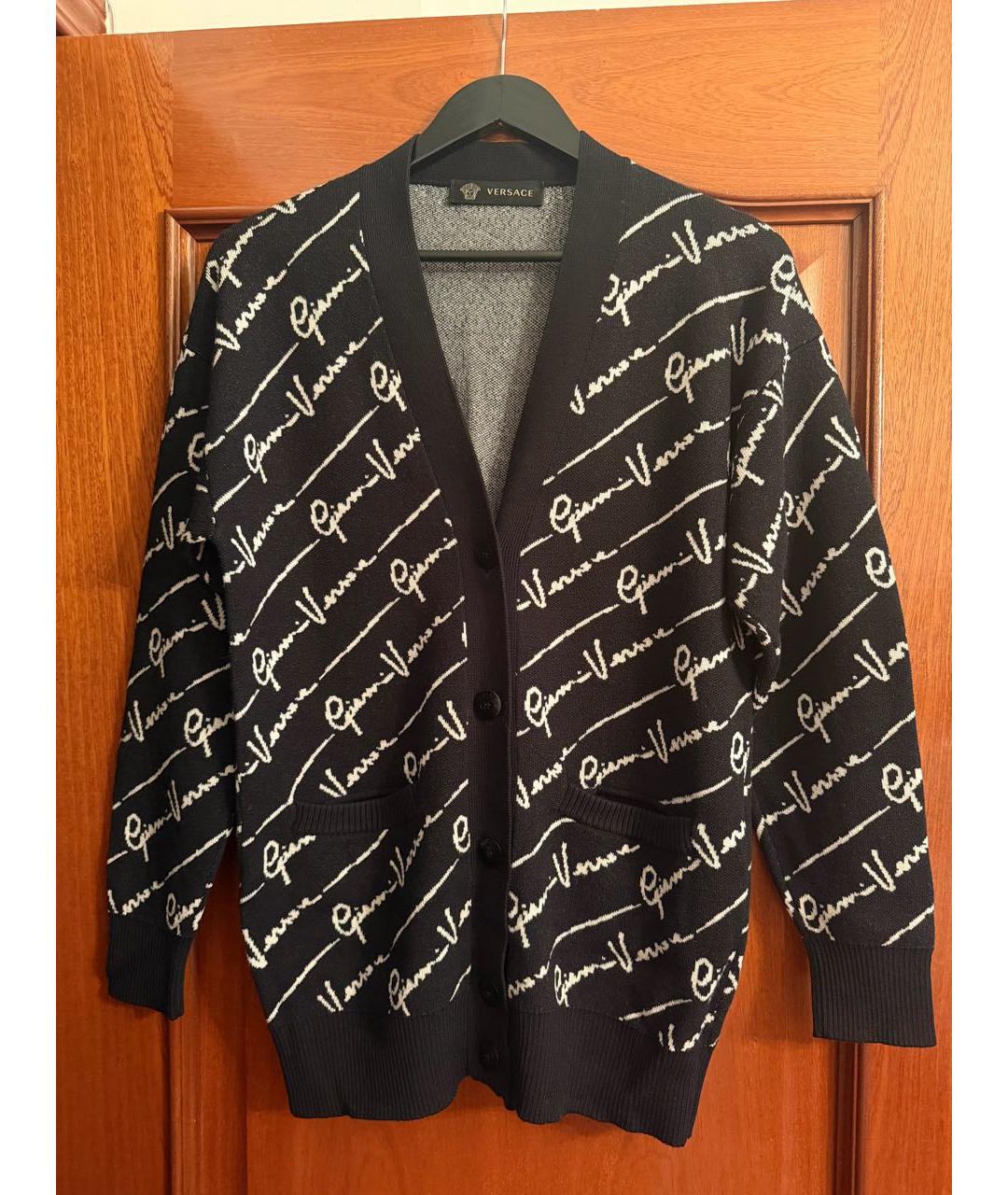 VERSACE Черный шерстяной кардиган, фото 8