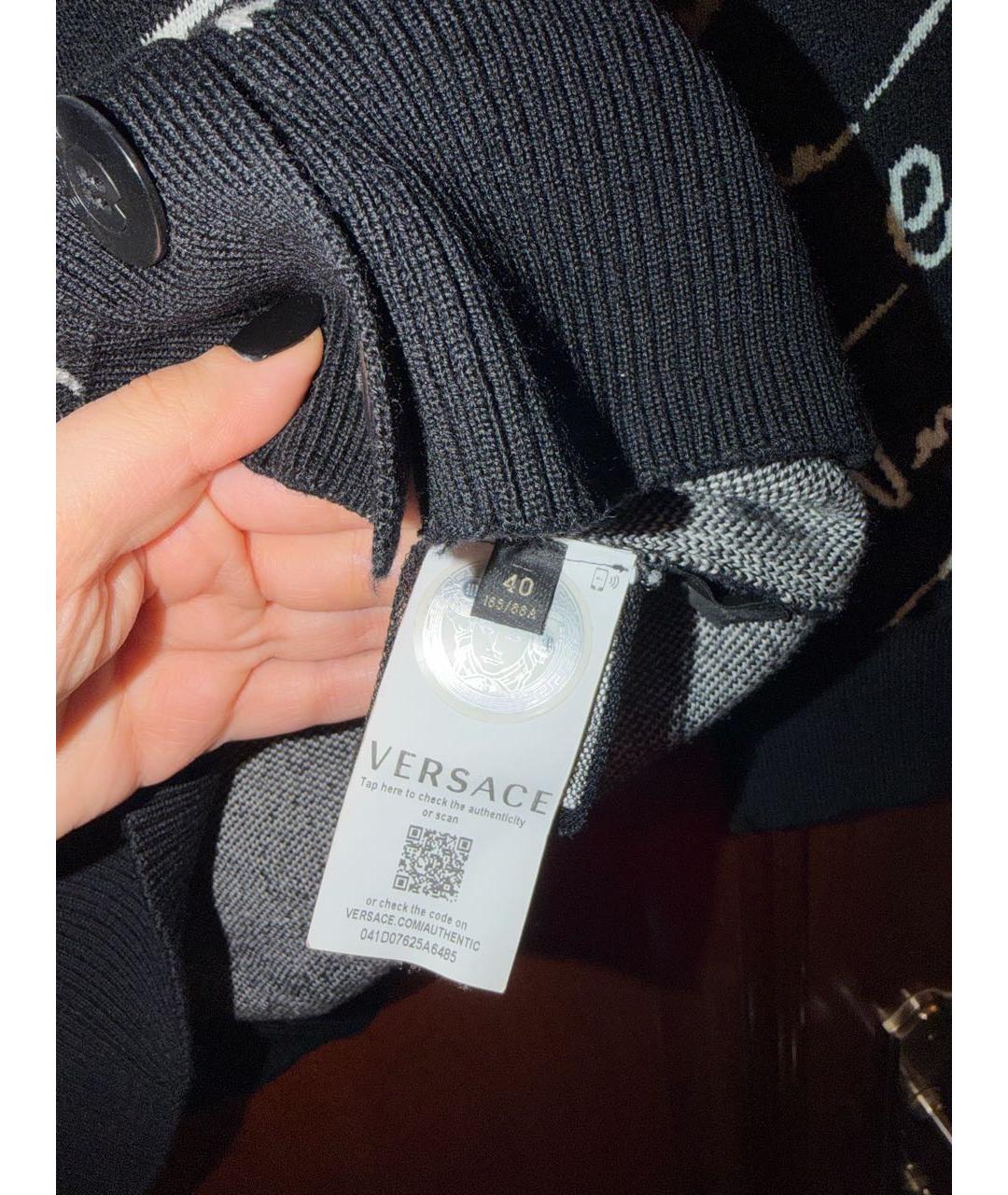VERSACE Черный шерстяной кардиган, фото 5