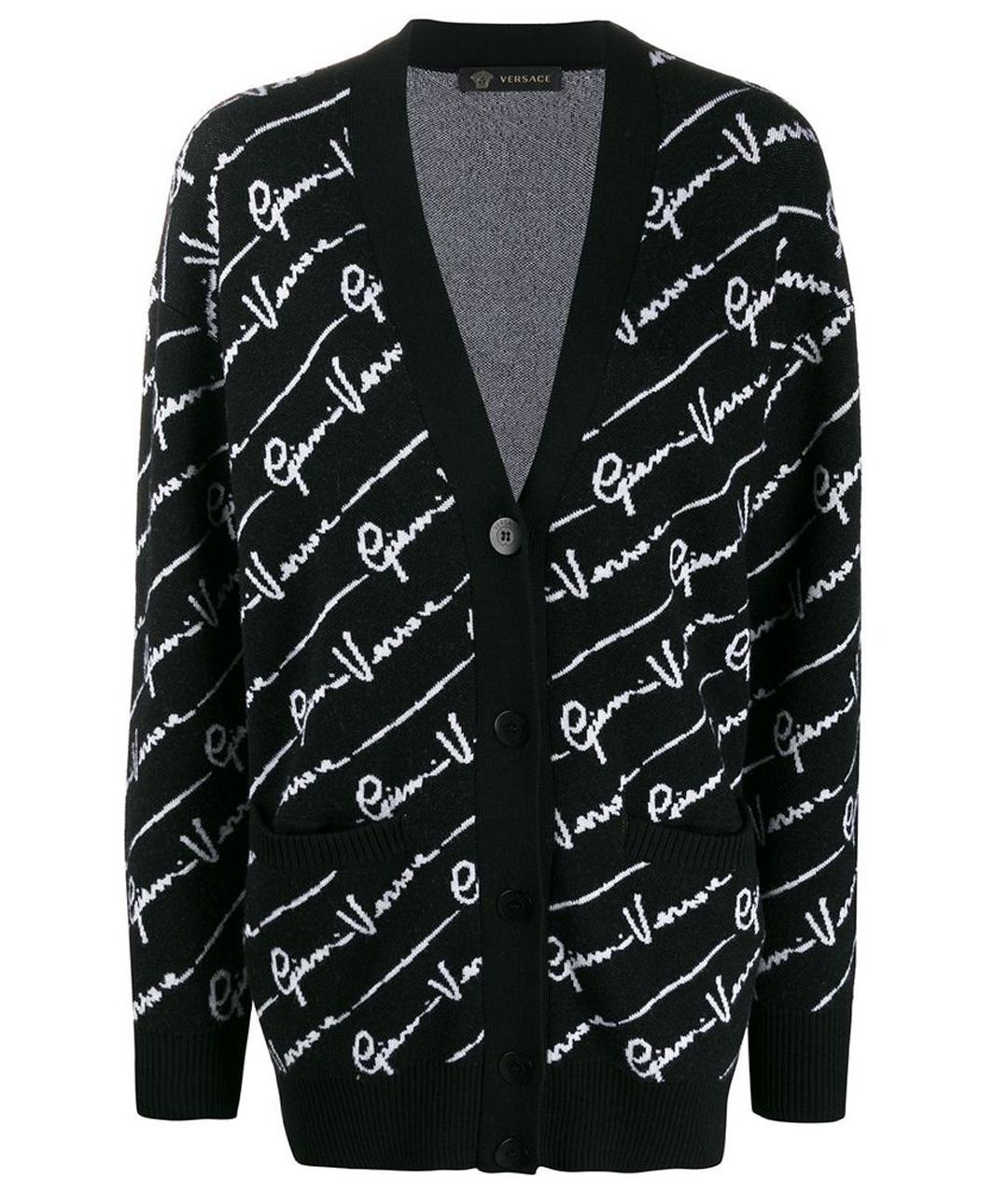 VERSACE Черный шерстяной кардиган, фото 1