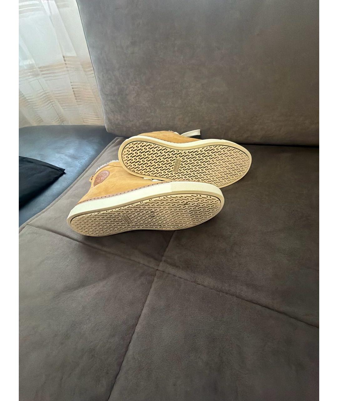 HERMES Горчичные замшевые кеды, фото 7