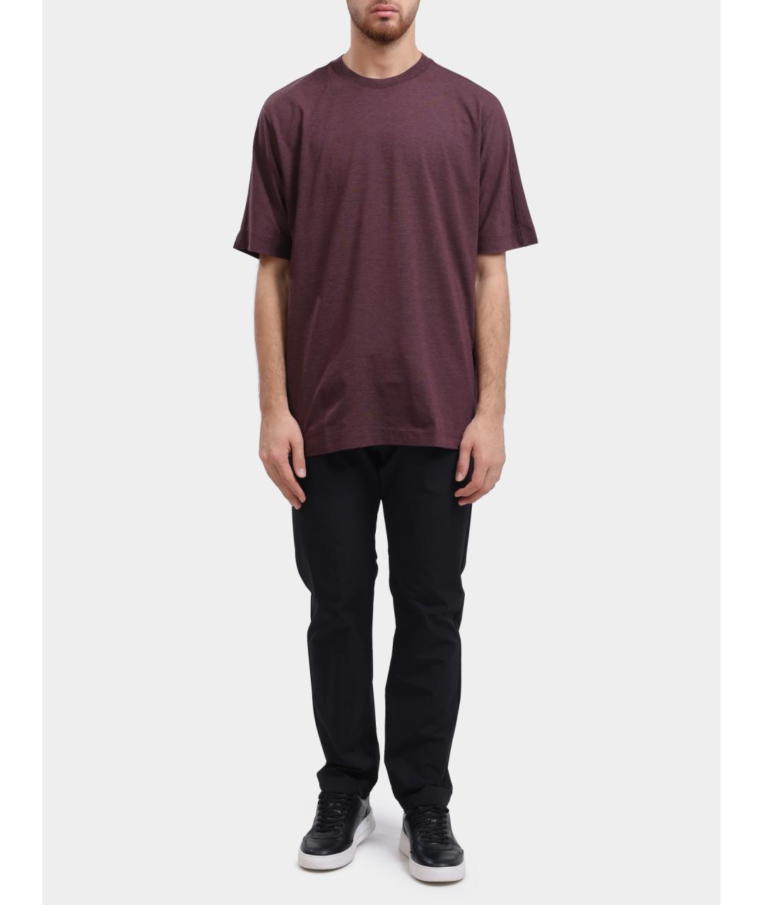 HUGO BOSS Бордовая хлопковая футболка, фото 2