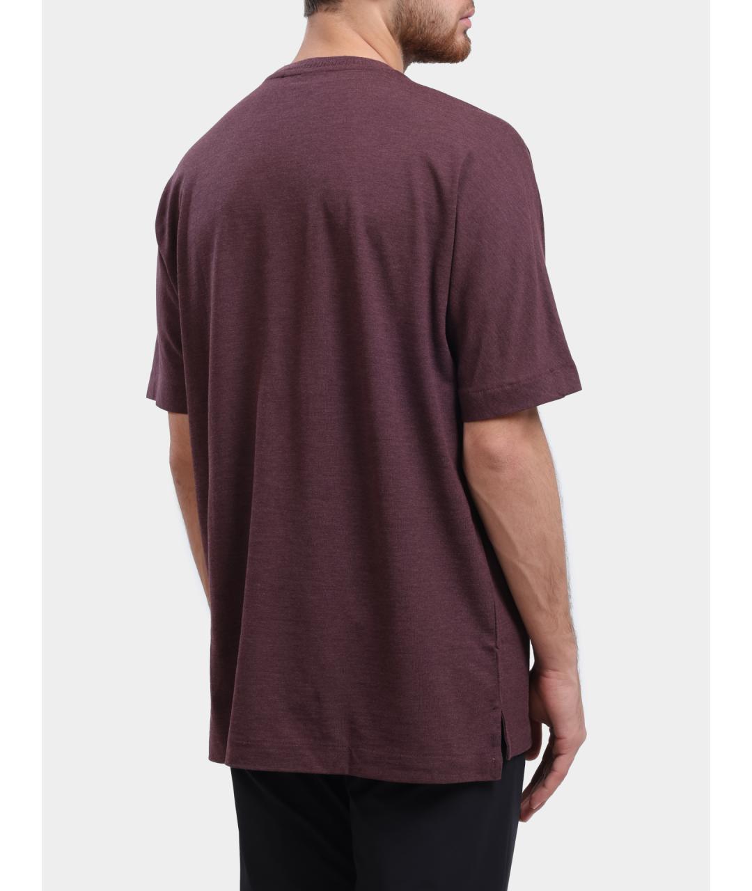 HUGO BOSS Бордовая хлопковая футболка, фото 5