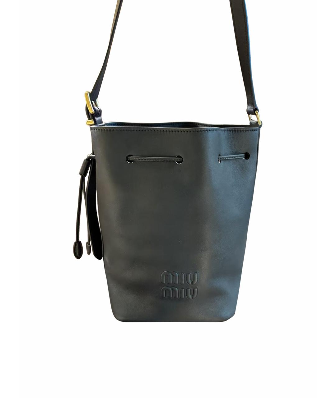 MIU MIU Черная кожаная сумка через плечо, фото 1