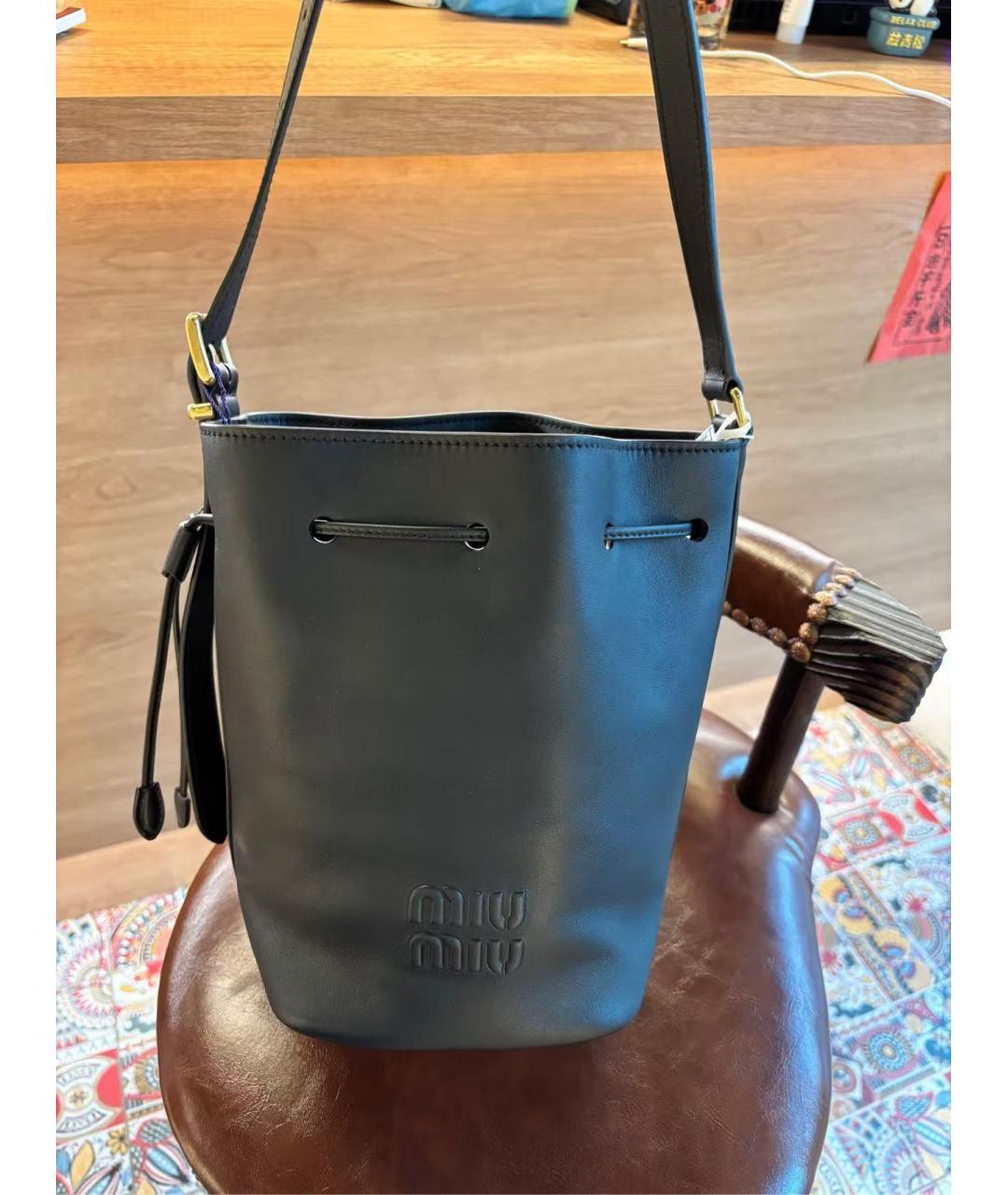 MIU MIU Черная кожаная сумка через плечо, фото 6