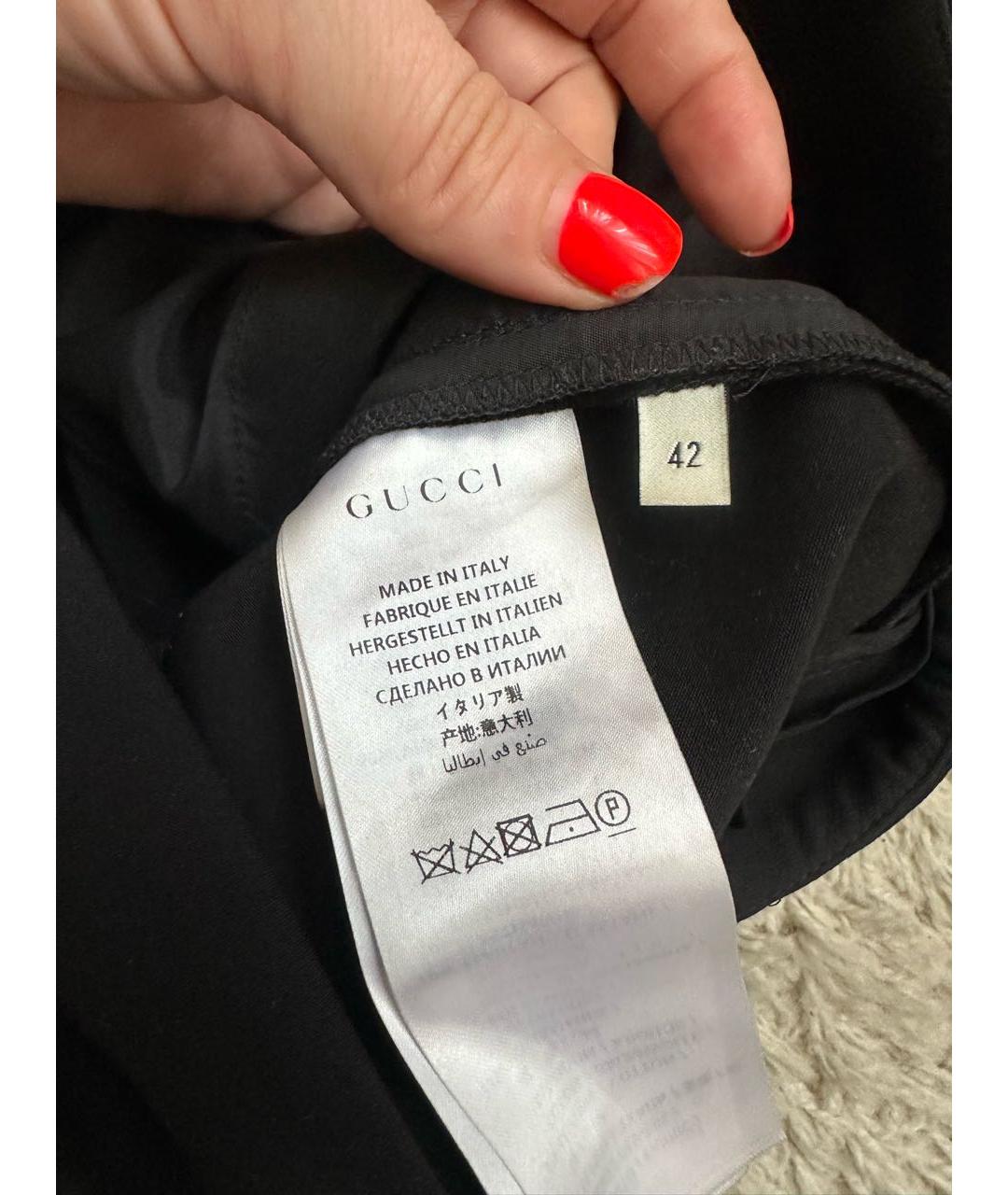 GUCCI Черные полиамидовые брюки узкие, фото 4