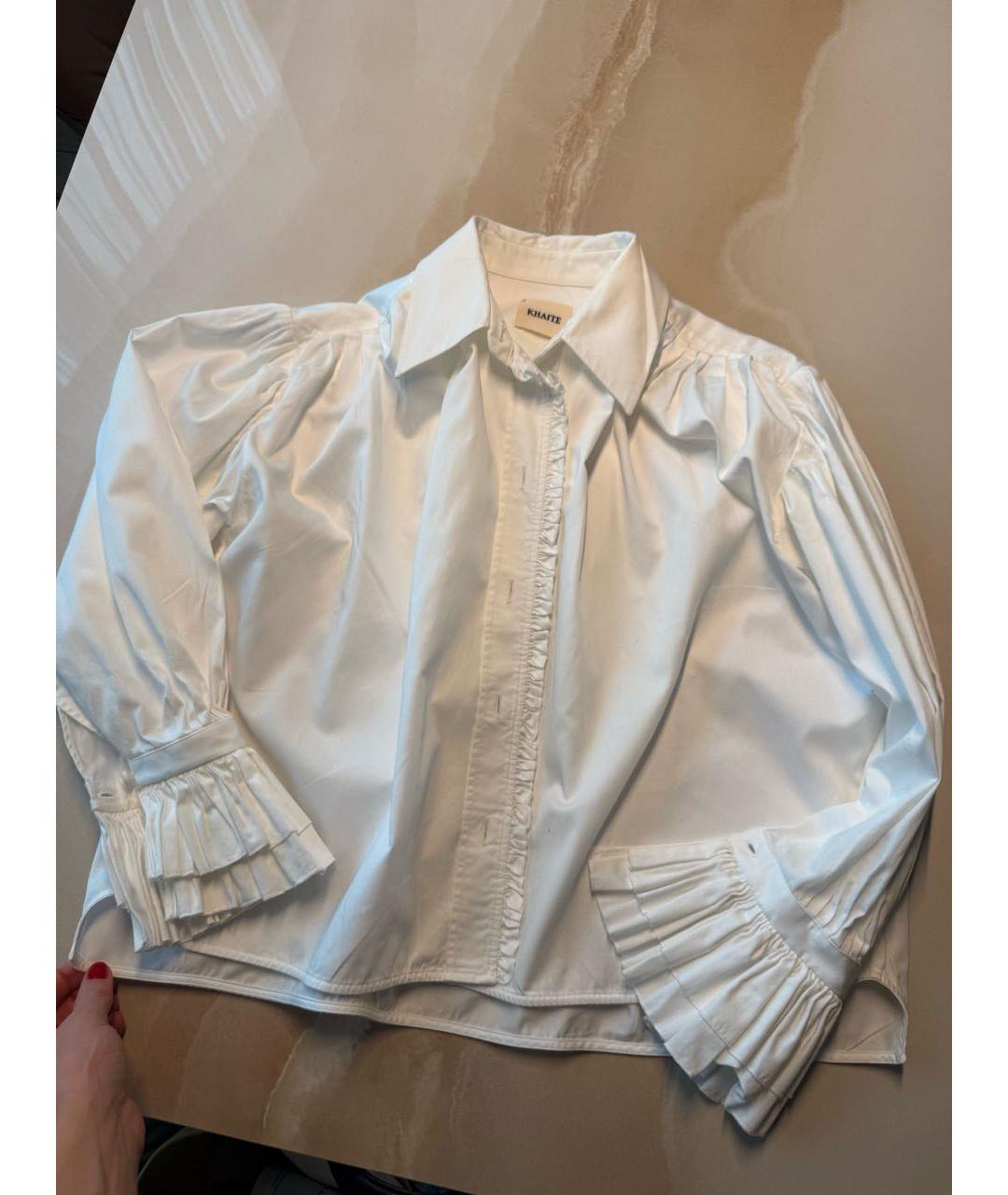 KHAITE Белая хлопковая рубашка, фото 4