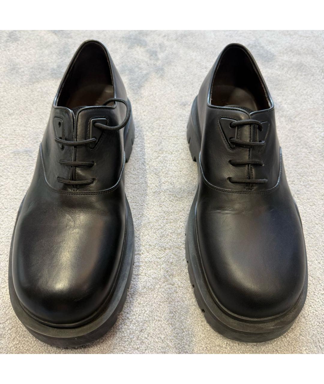 BOTTEGA VENETA Черные кожаные низкие ботинки, фото 2