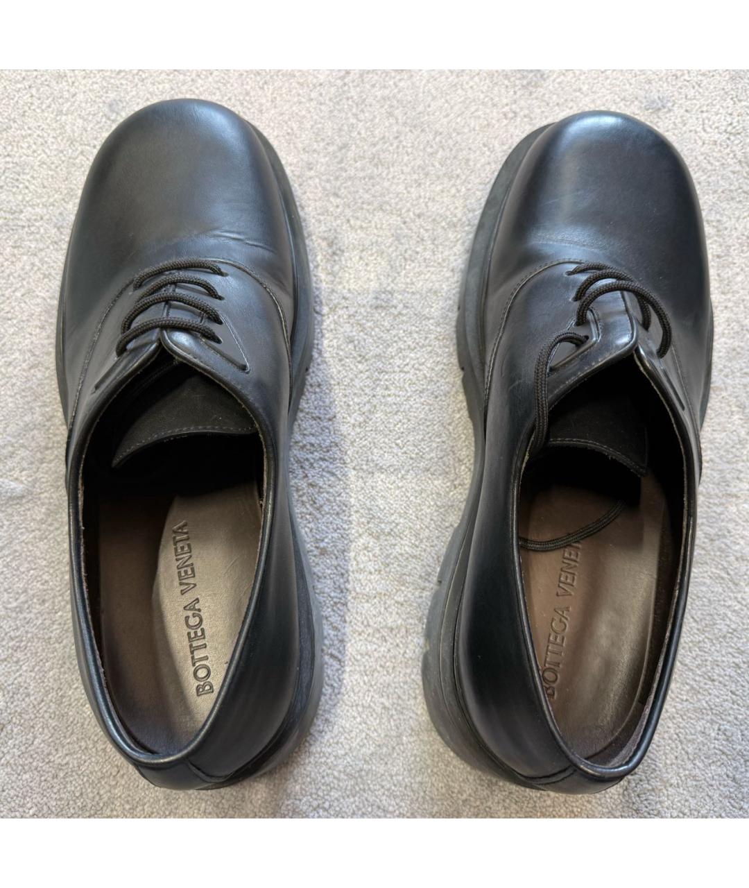 BOTTEGA VENETA Черные кожаные низкие ботинки, фото 3