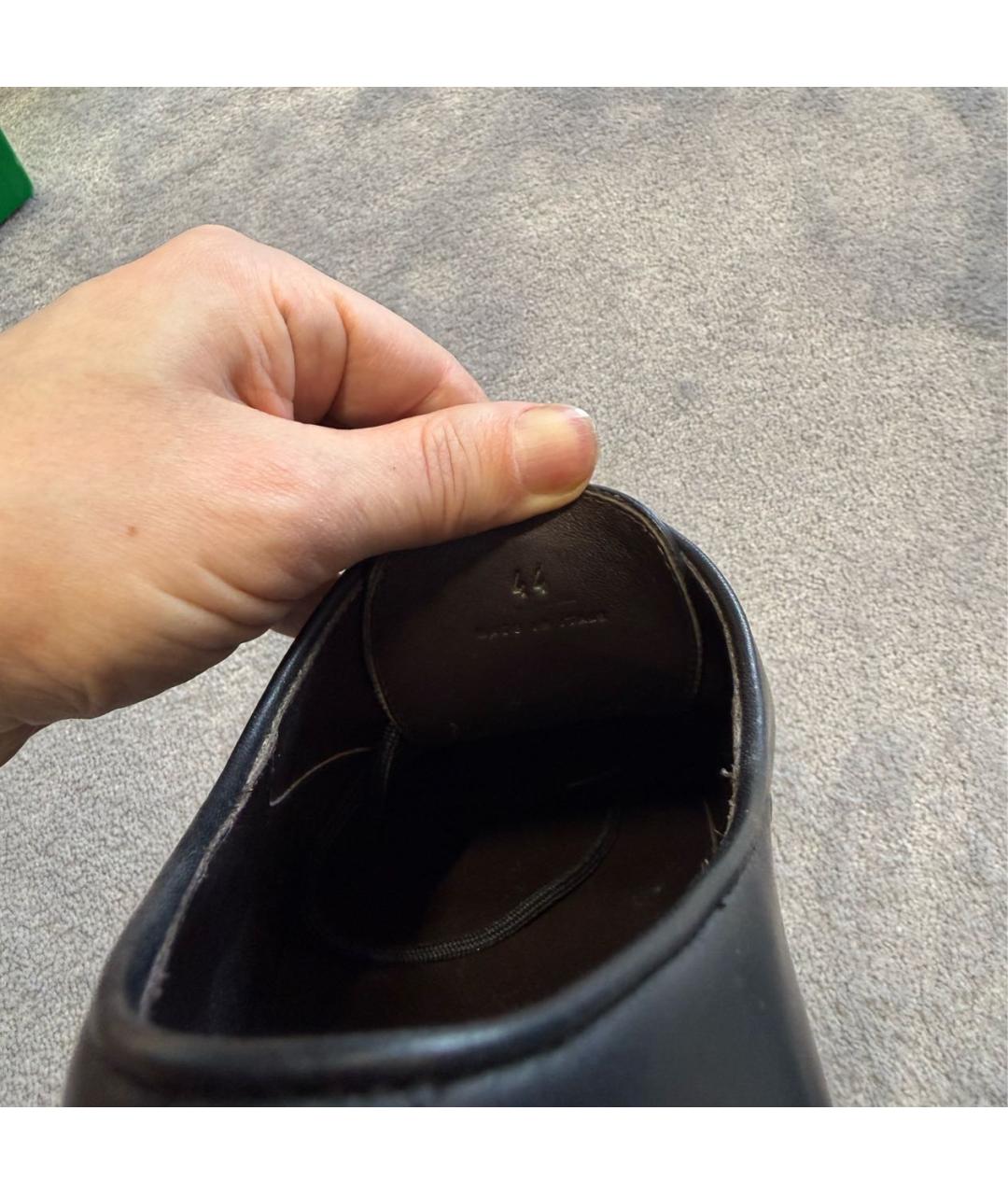 BOTTEGA VENETA Черные кожаные низкие ботинки, фото 7