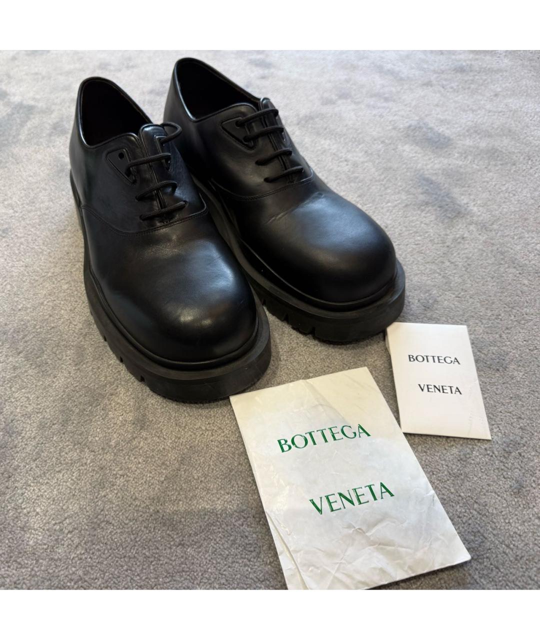 BOTTEGA VENETA Черные кожаные низкие ботинки, фото 5