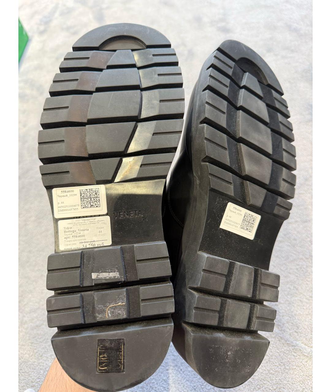 BOTTEGA VENETA Черные кожаные низкие ботинки, фото 6
