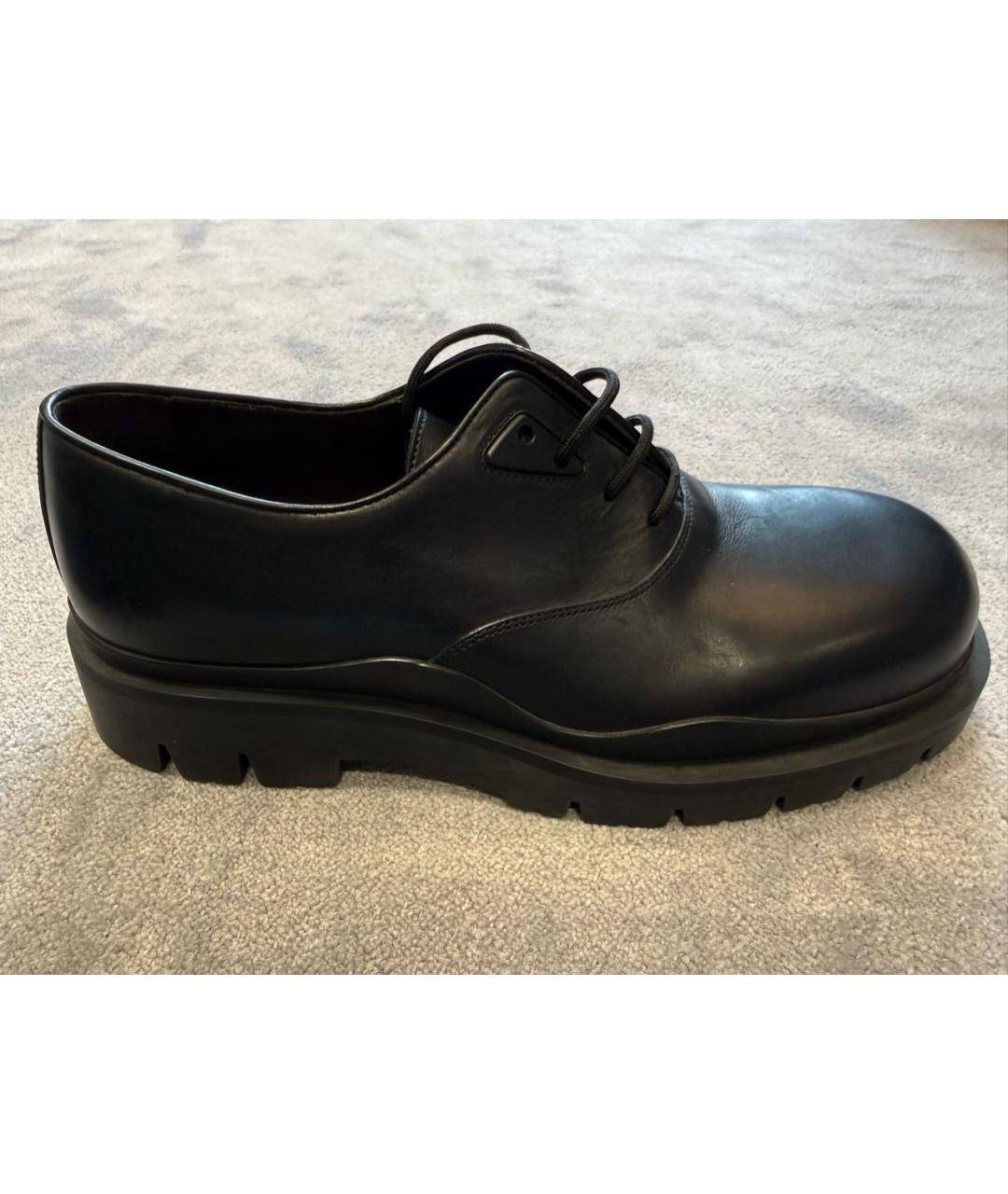 BOTTEGA VENETA Черные кожаные низкие ботинки, фото 8