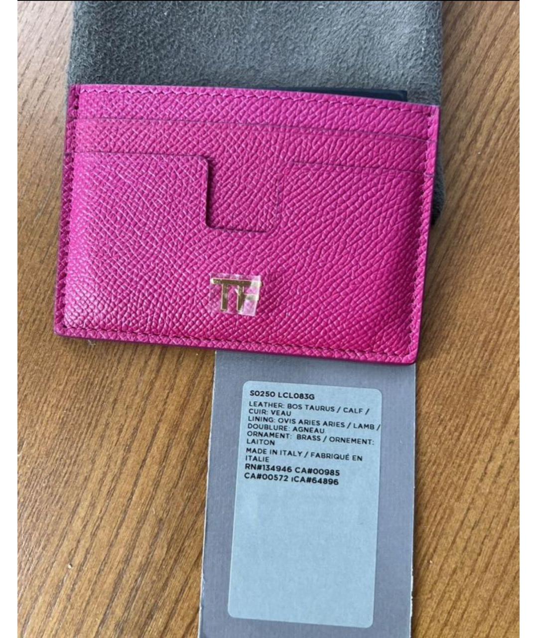 TOM FORD Розовый кожаный кардхолдер, фото 5