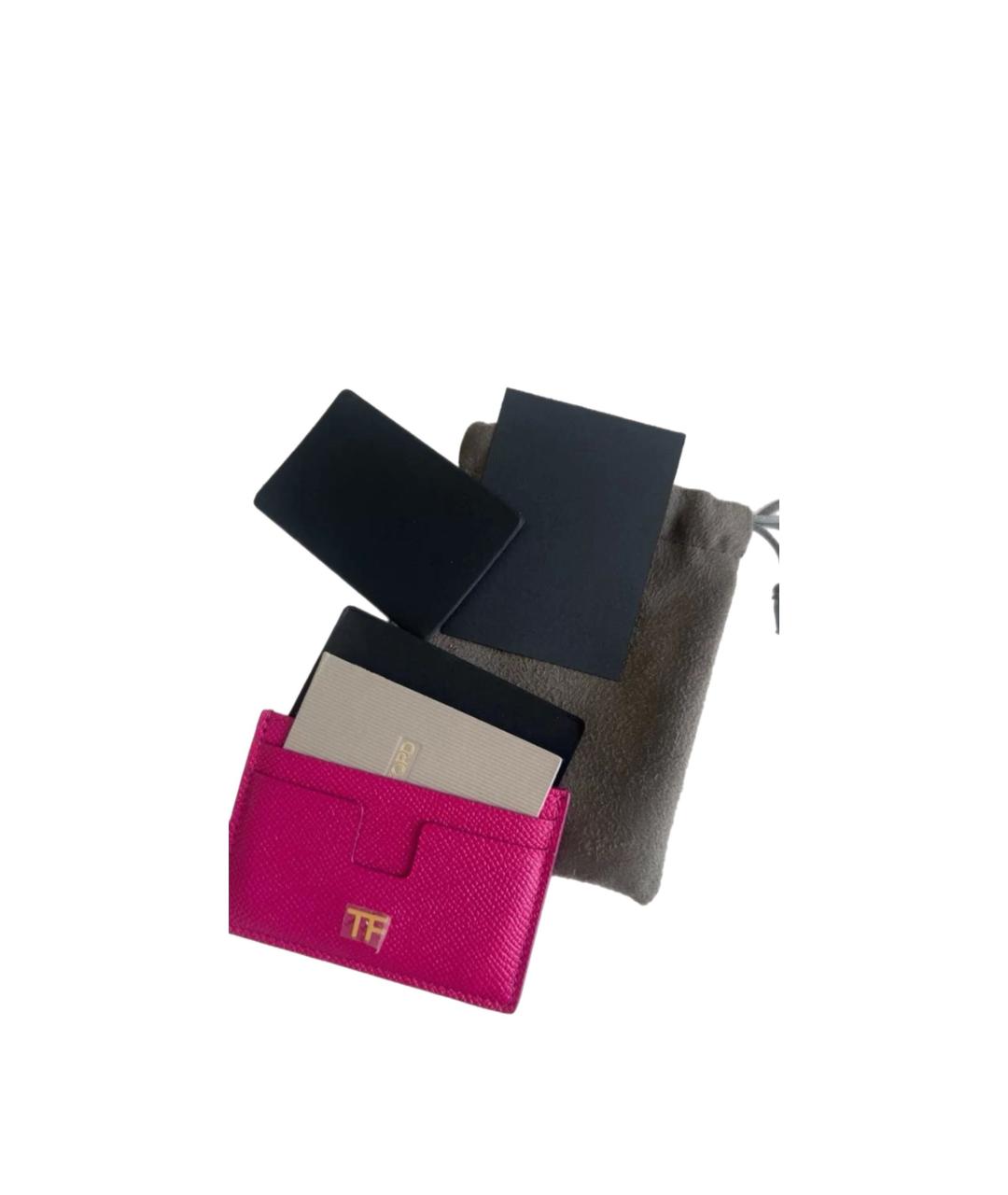 TOM FORD Розовый кожаный кардхолдер, фото 3