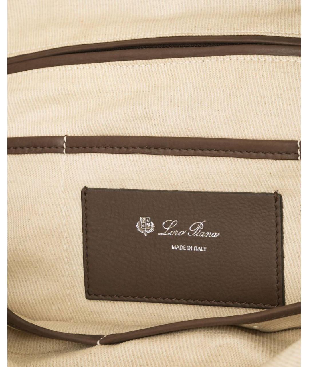 LORO PIANA Коричневая кожаная сумка через плечо, фото 4