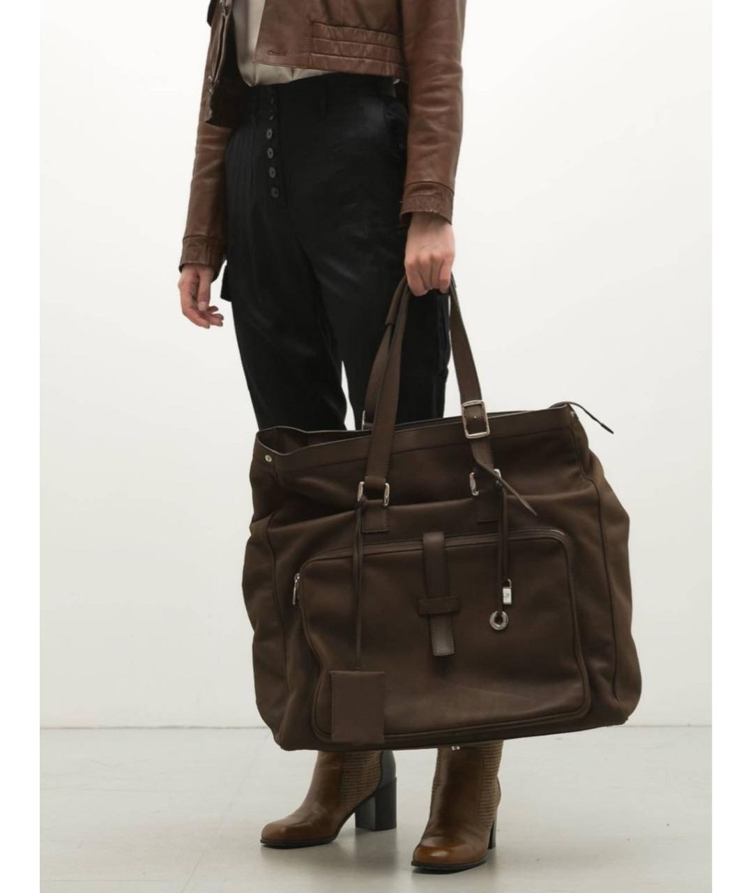 LORO PIANA Коричневая кожаная сумка через плечо, фото 3