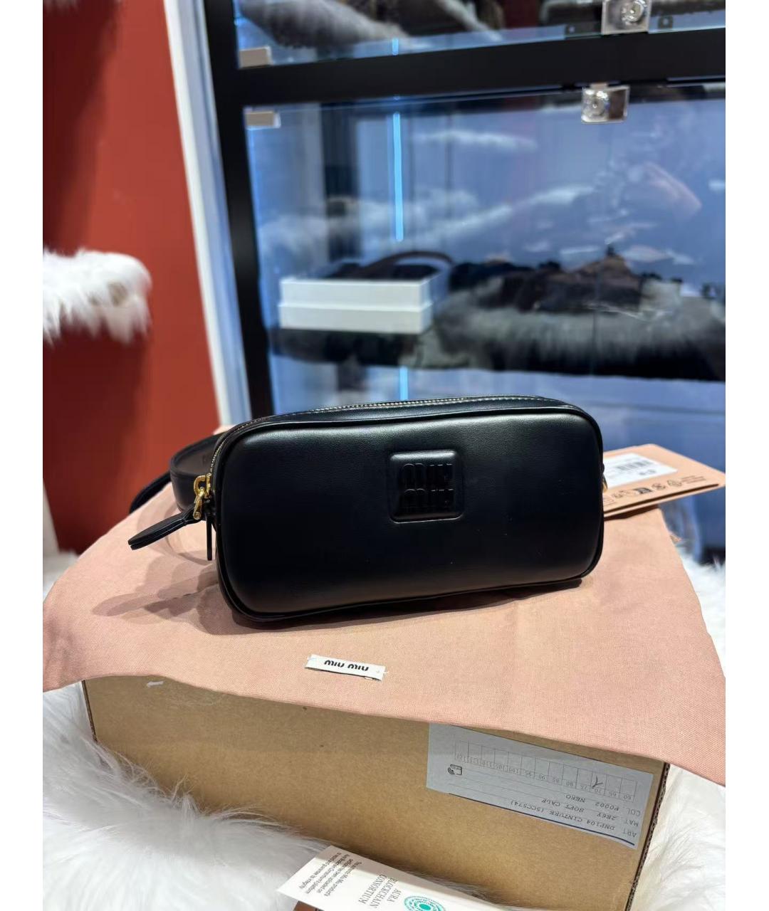 MIU MIU Черная кожаная поясная сумка, фото 6