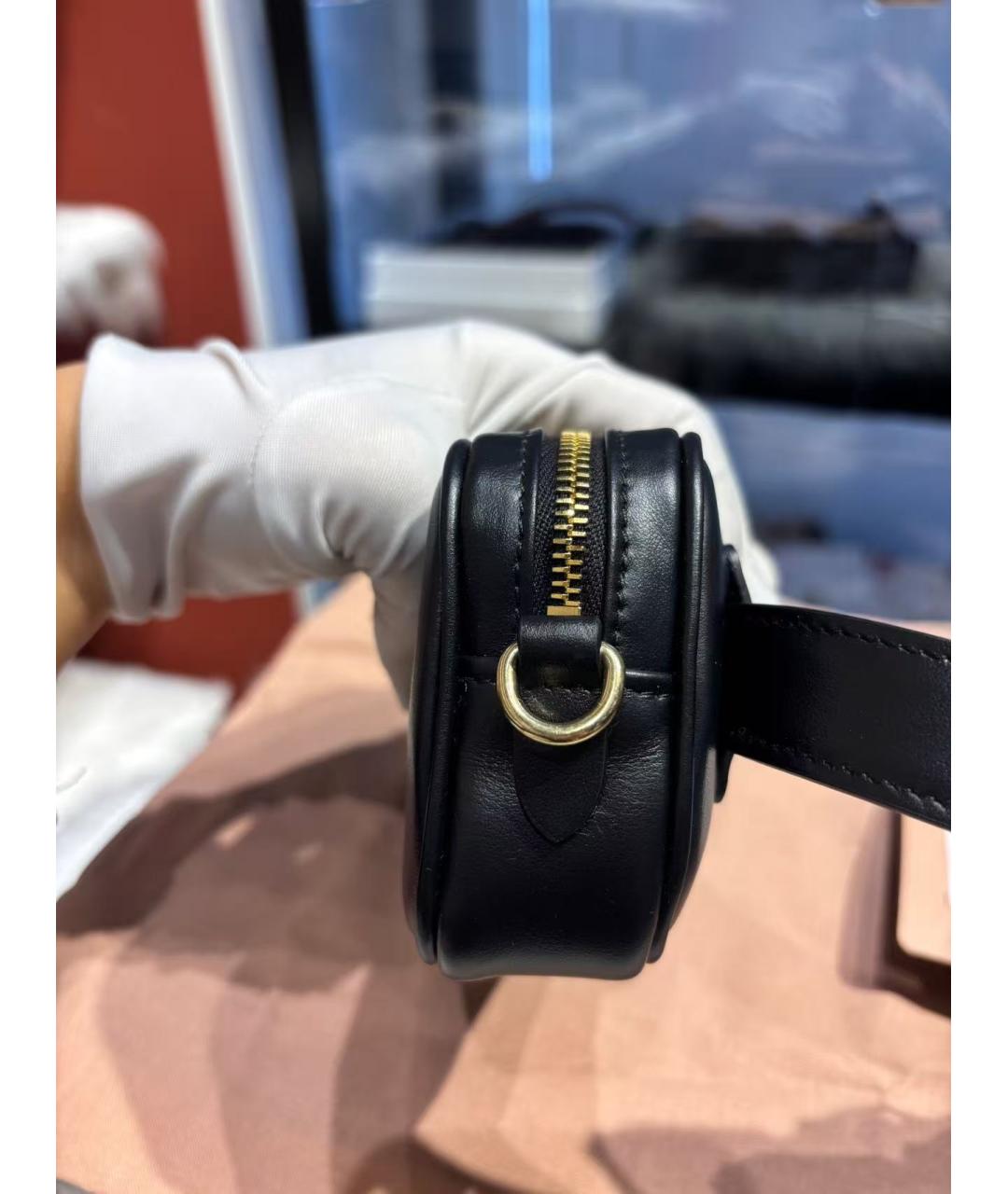 MIU MIU Черная кожаная поясная сумка, фото 3