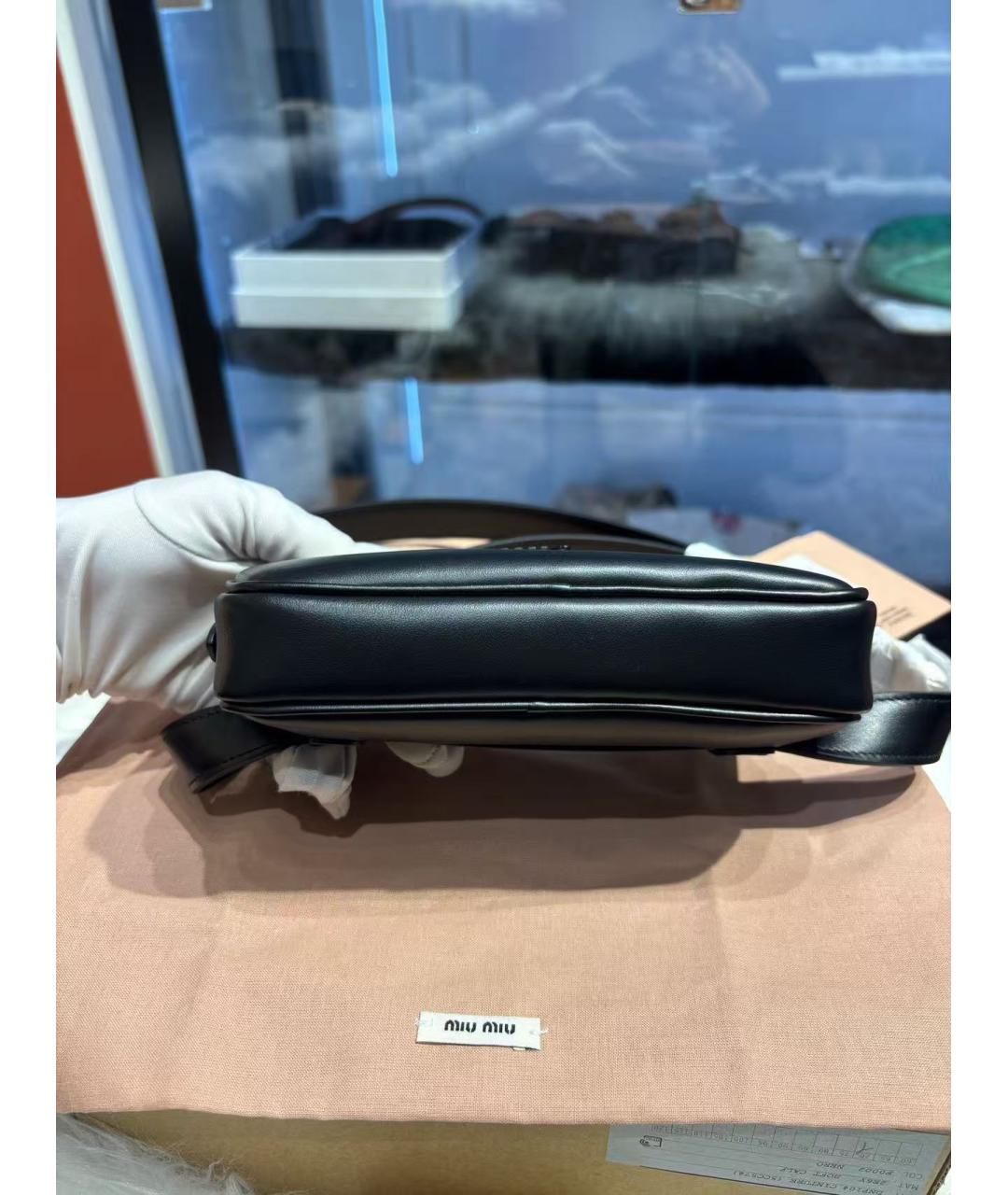 MIU MIU Черная кожаная поясная сумка, фото 4