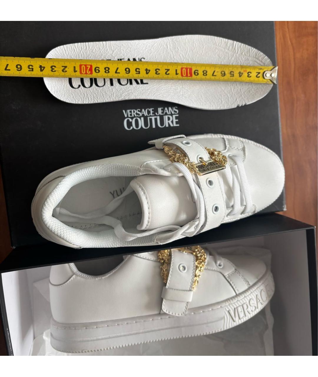 VERSACE JEANS COUTURE Белые кожаные кеды, фото 6