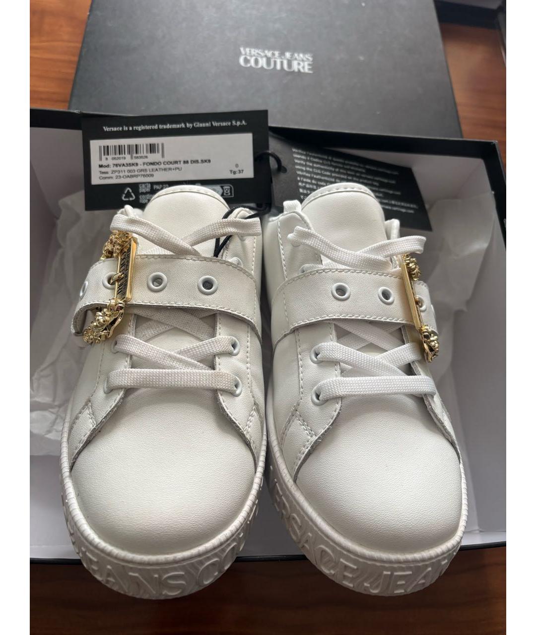 VERSACE JEANS COUTURE Белые кожаные кеды, фото 7