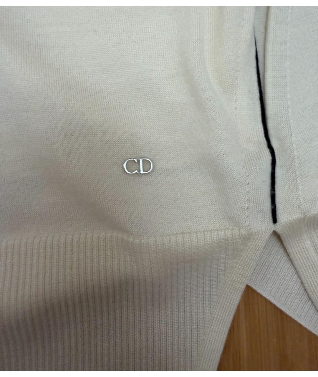 CHRISTIAN DIOR Белый шерстяной кардиган, фото 3