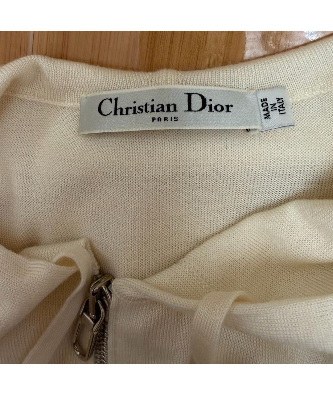 CHRISTIAN DIOR Белый шерстяной кардиган, фото 4