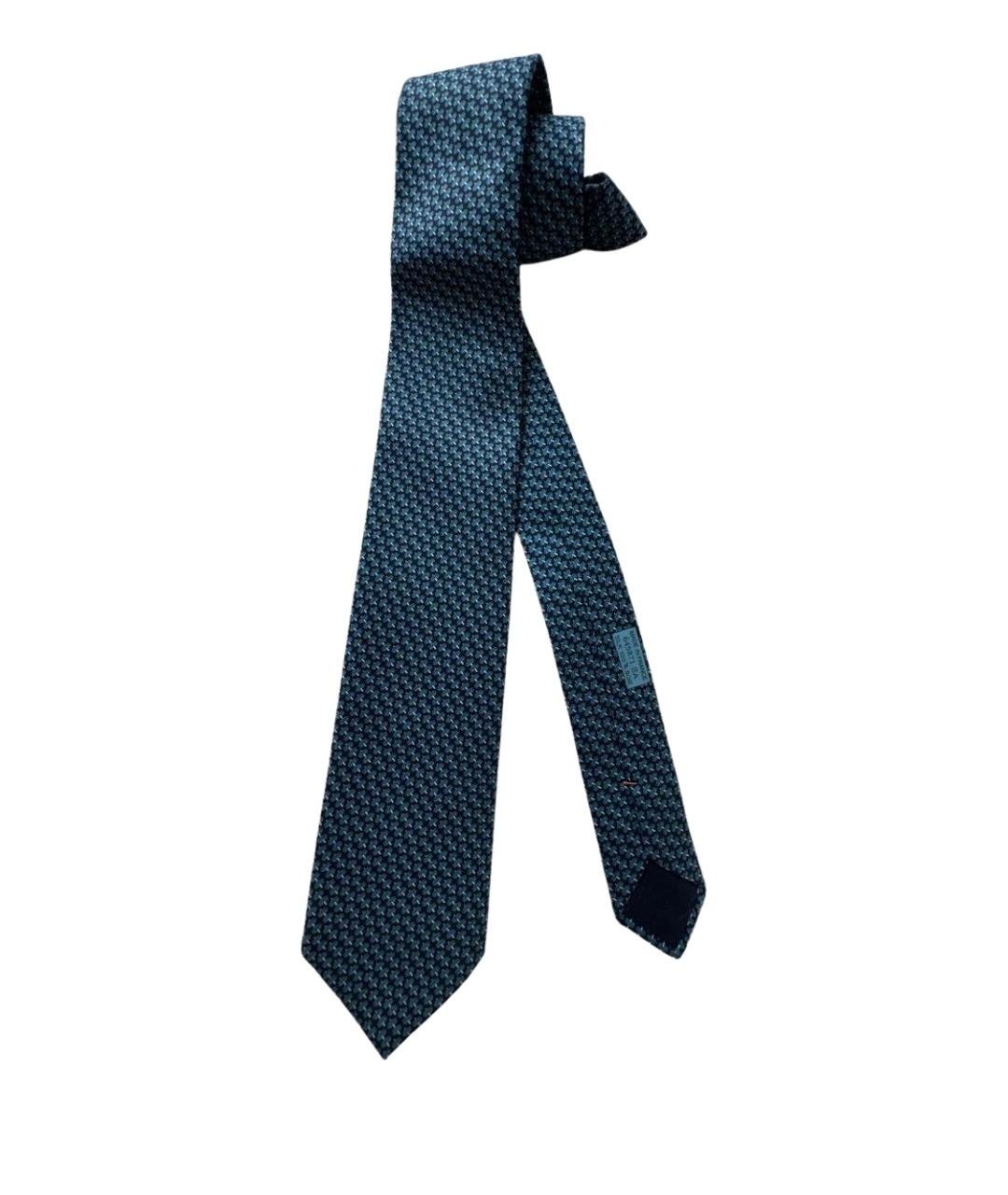 HERMES Синий шелковый галстук, фото 1