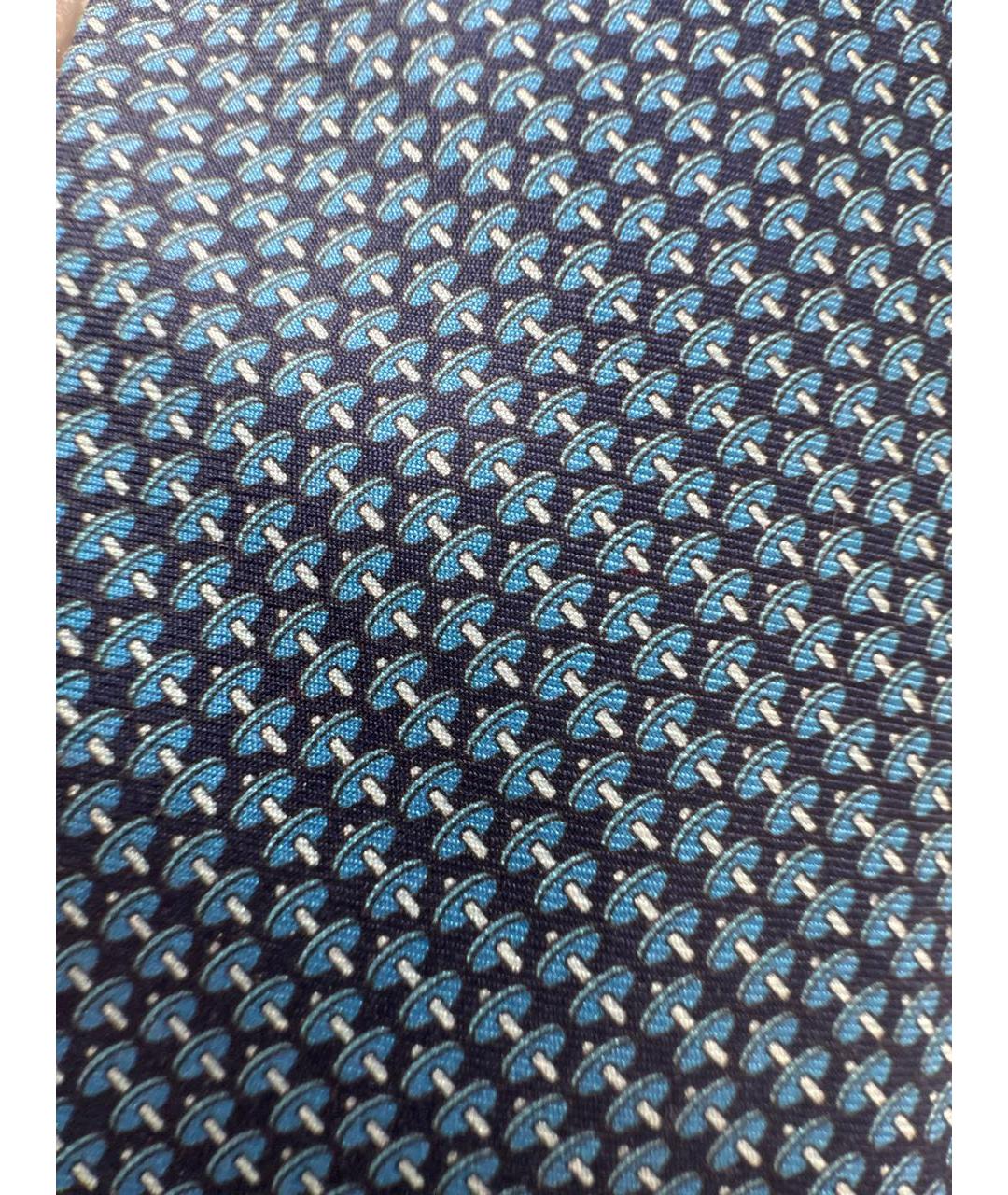 HERMES Синий шелковый галстук, фото 4