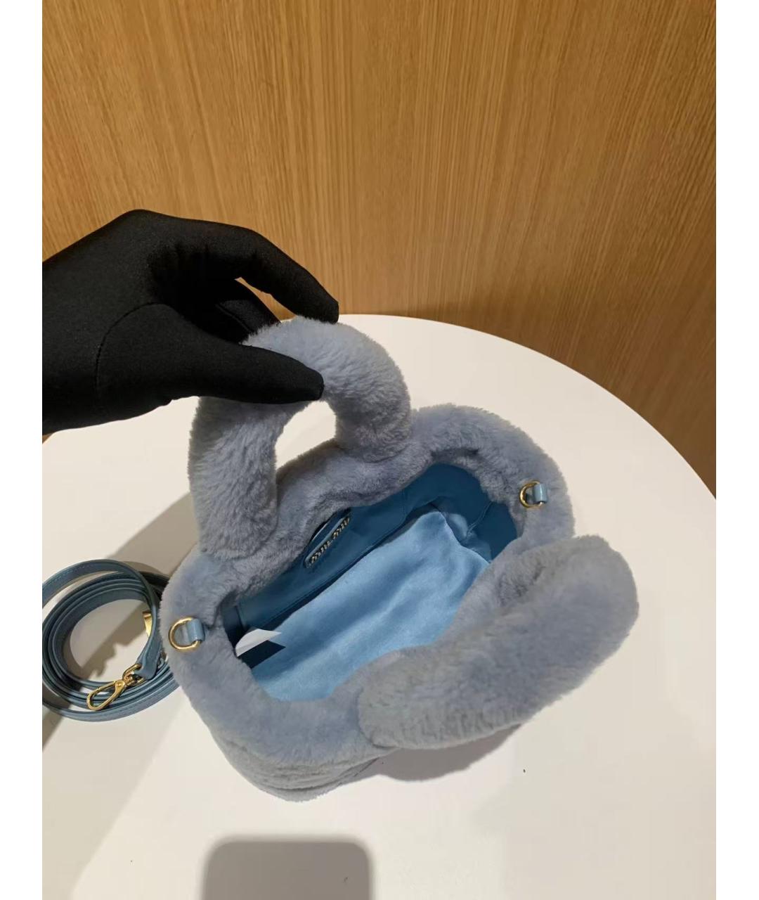 MIU MIU Голубая сумка через плечо, фото 5