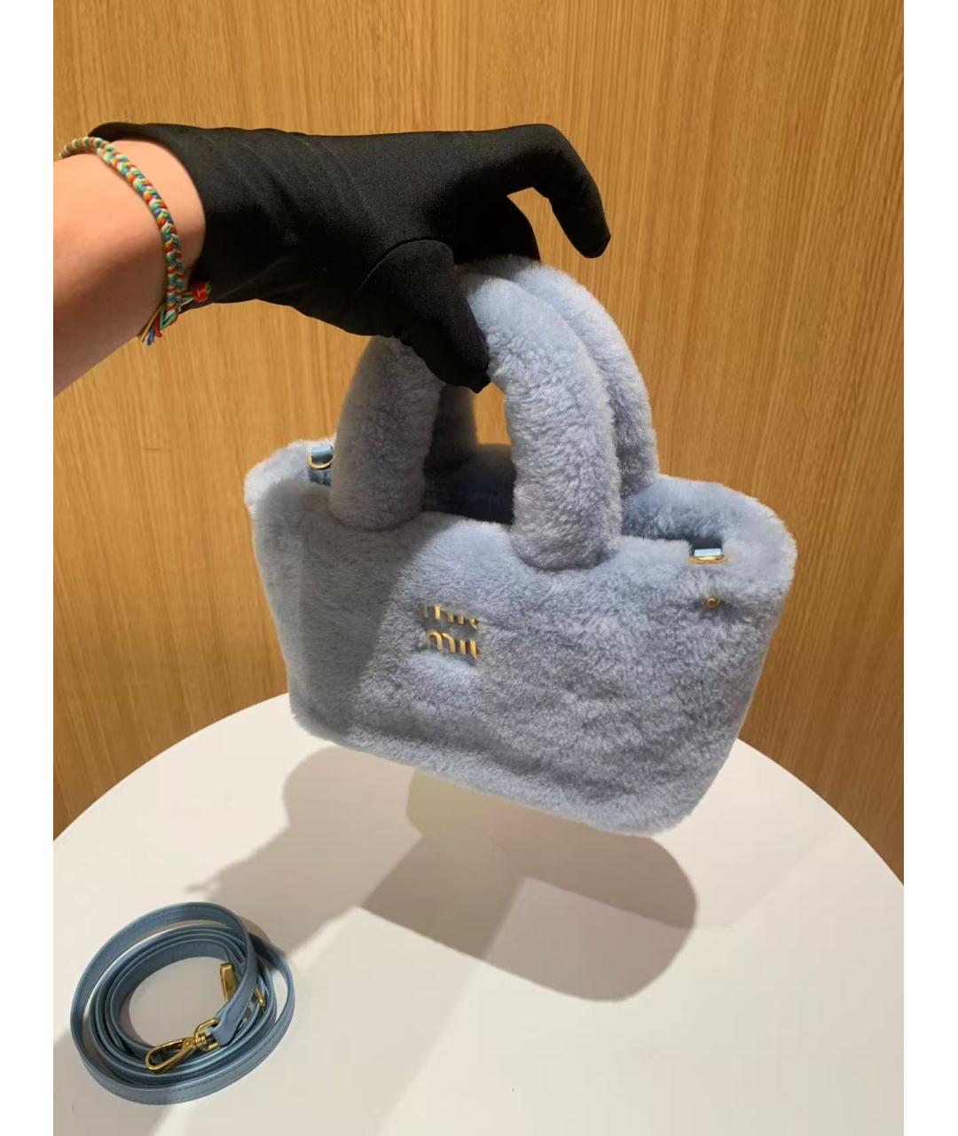 MIU MIU Голубая сумка через плечо, фото 3