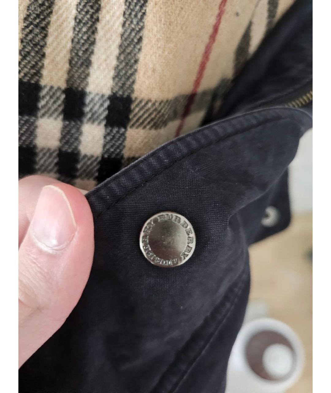 BURBERRY Синяя хлопковая куртка, фото 4