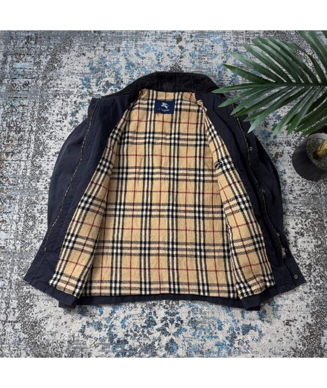 BURBERRY Синяя хлопковая куртка, фото 2