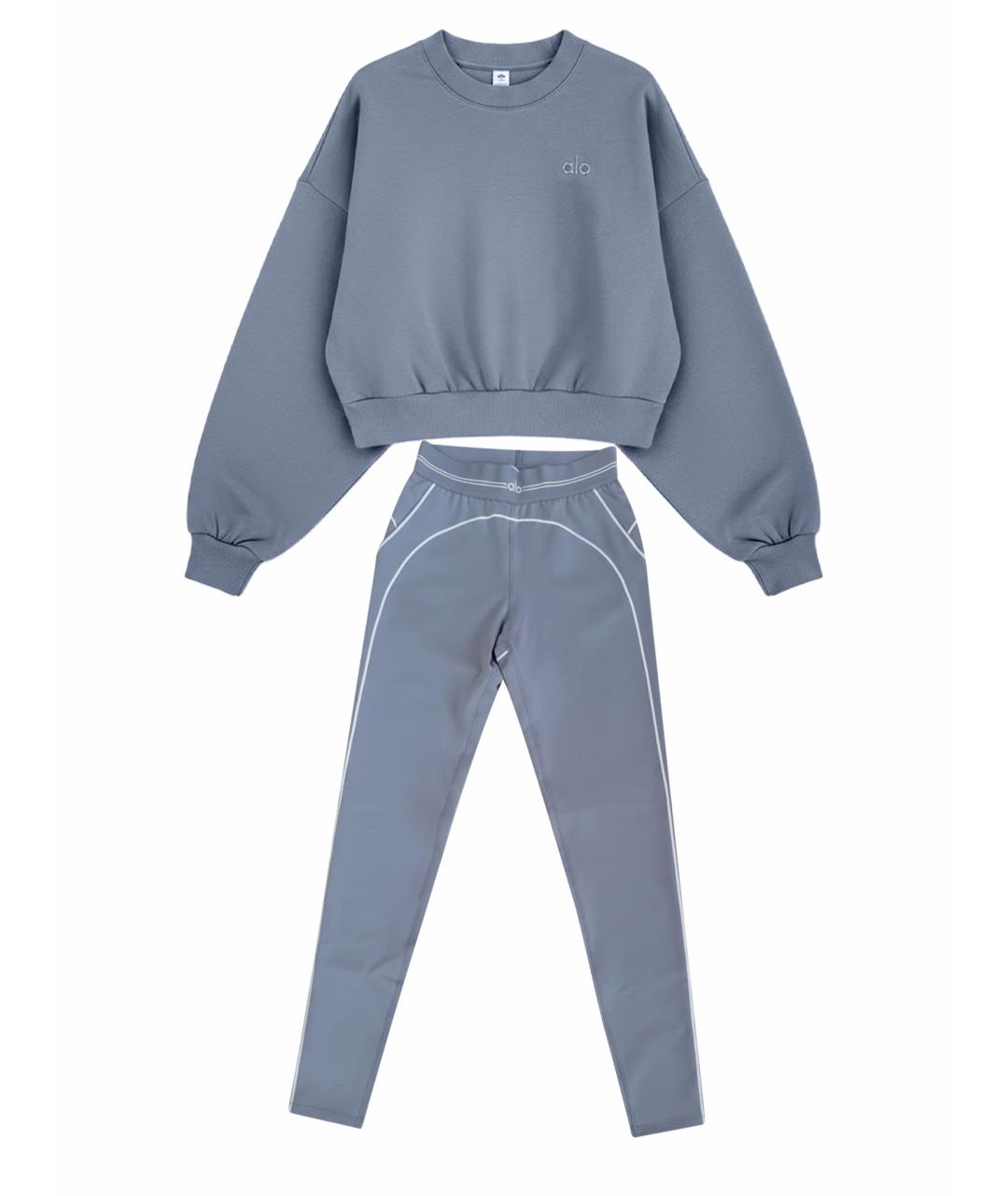 ALO YOGA Голубой полиэстеровый спортивные костюмы, фото 8