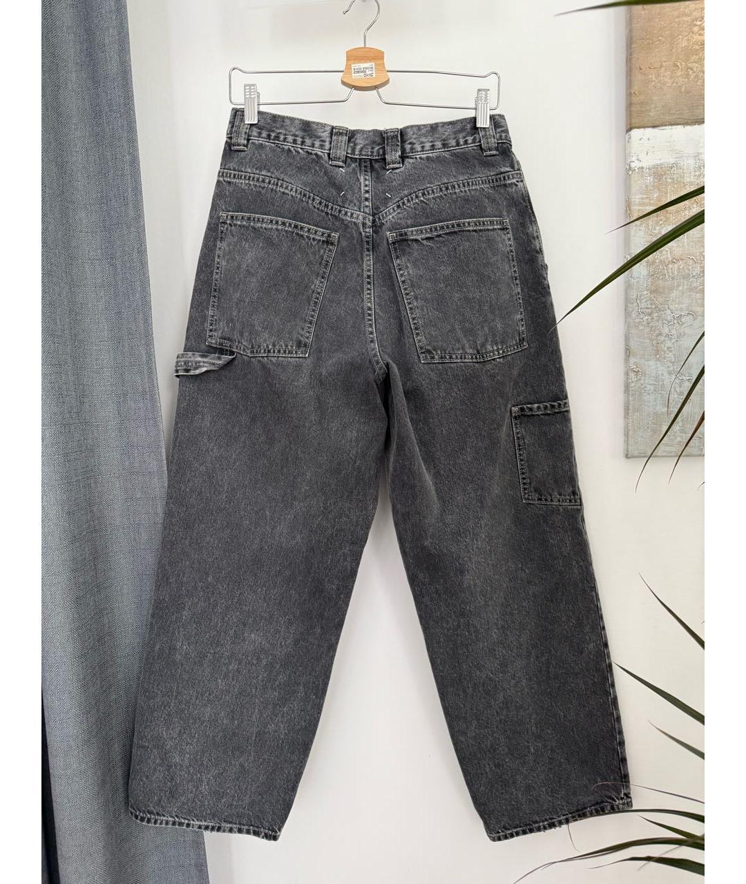 MAISON MARGIELA Антрацитовые хлопковые прямые джинсы, фото 2