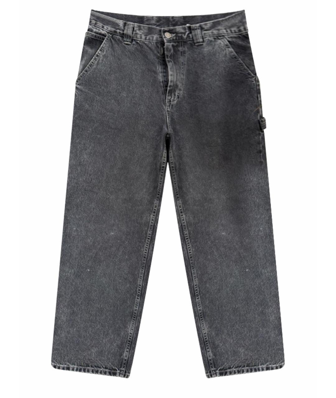 MAISON MARGIELA Антрацитовые хлопковые прямые джинсы, фото 1