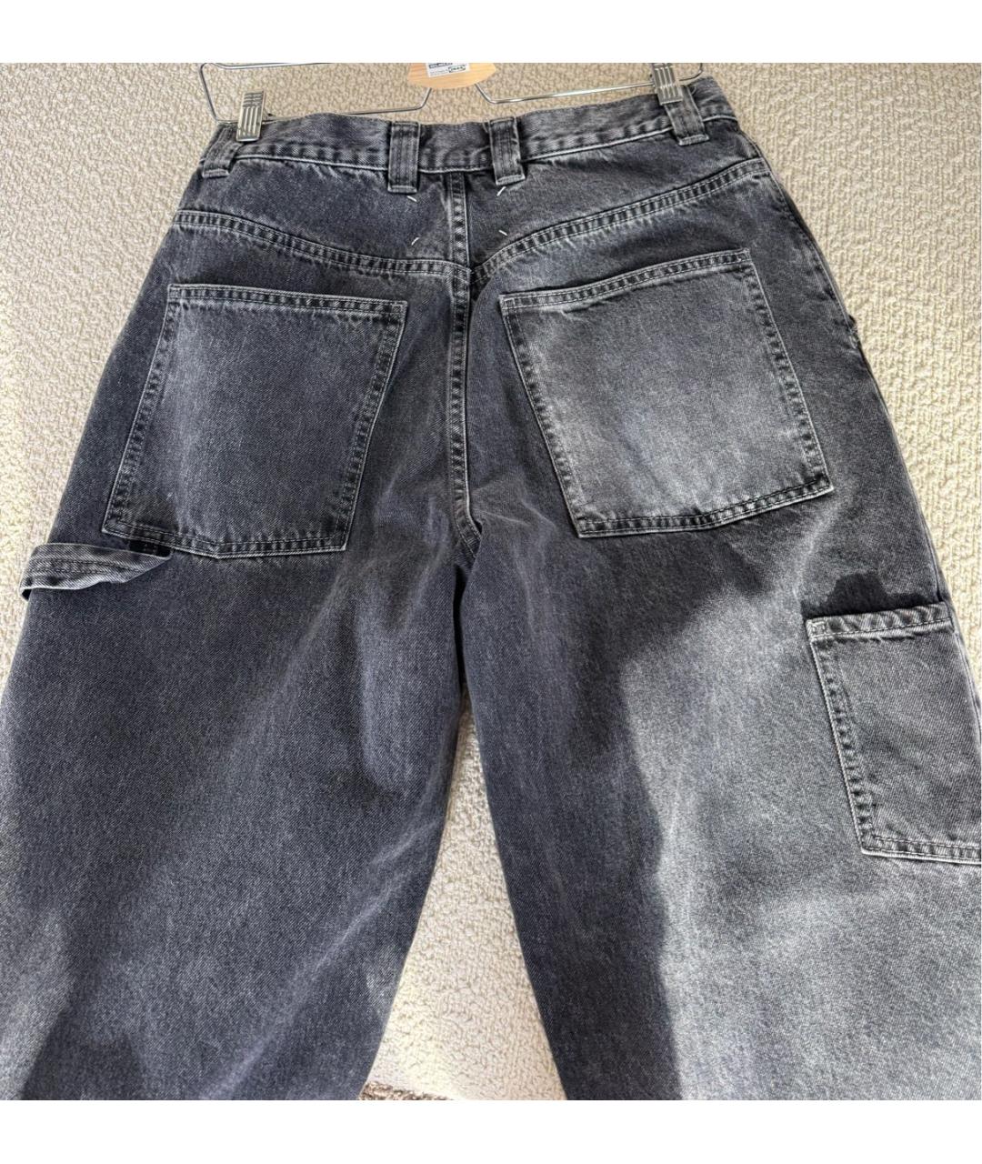 MAISON MARGIELA Антрацитовые хлопковые прямые джинсы, фото 7