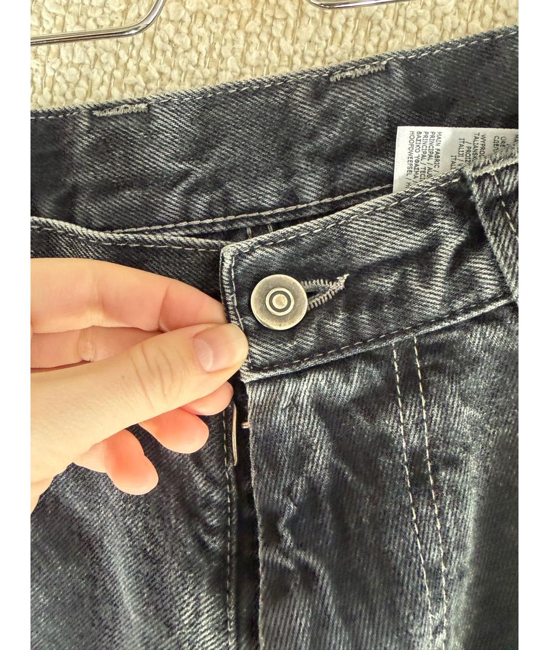 MAISON MARGIELA Антрацитовые хлопковые прямые джинсы, фото 5