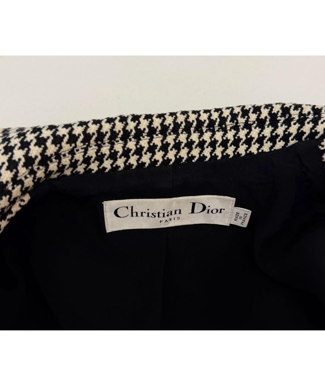 CHRISTIAN DIOR Черный шерстяной жакет/пиджак, фото 4