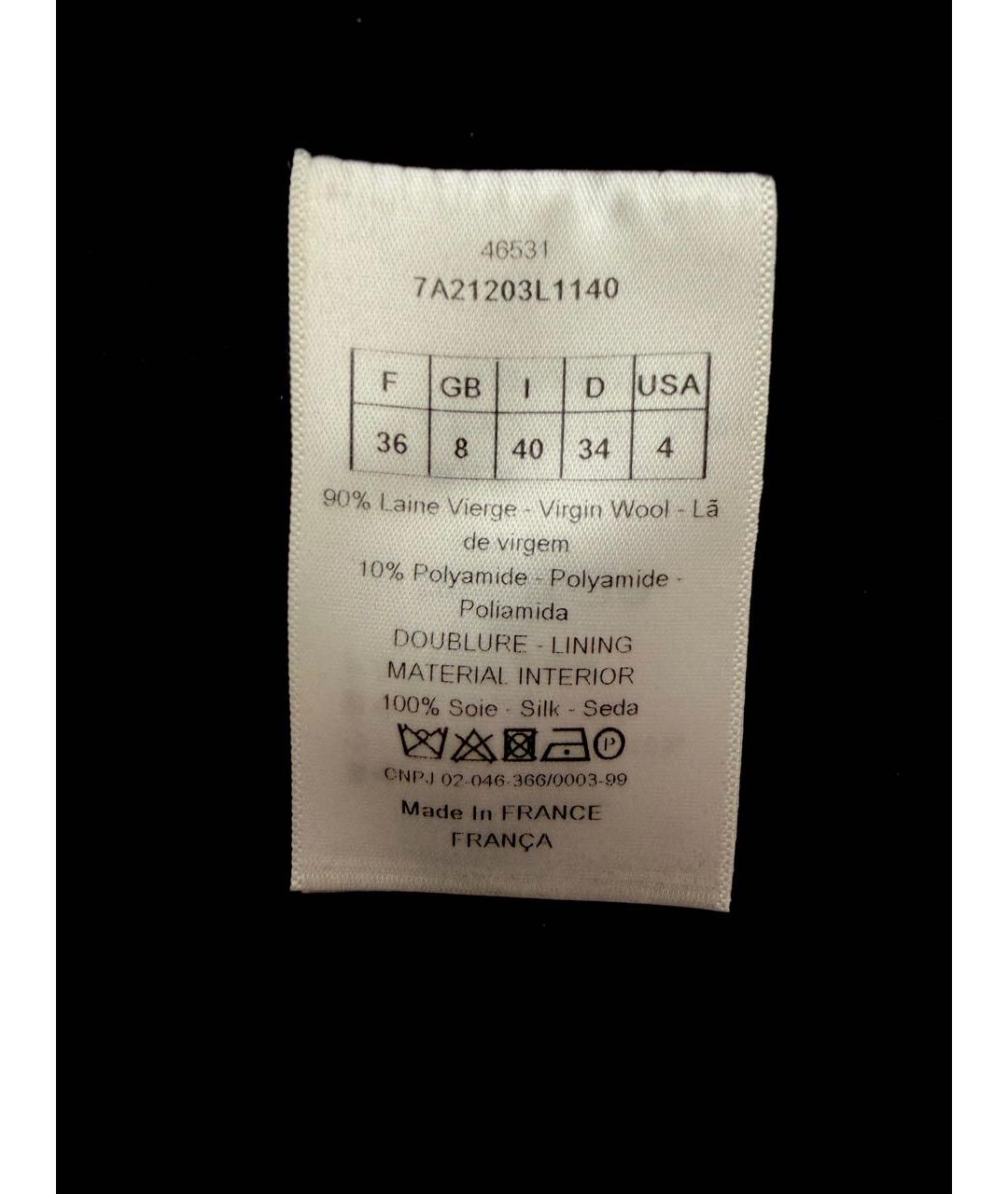 CHRISTIAN DIOR Черный шерстяной жакет/пиджак, фото 5