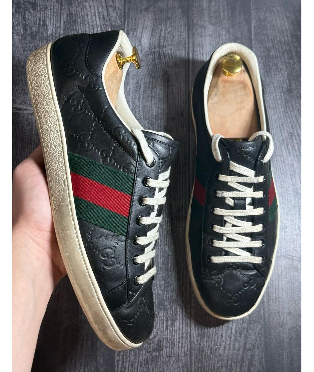 GUCCI Кожаные низкие кроссовки / кеды, фото 2