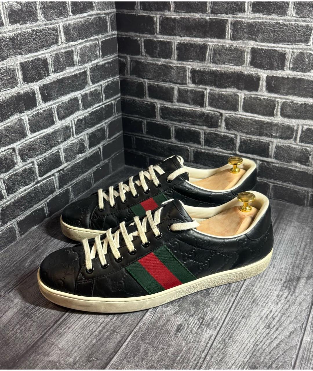 GUCCI Кожаные низкие кроссовки / кеды, фото 4