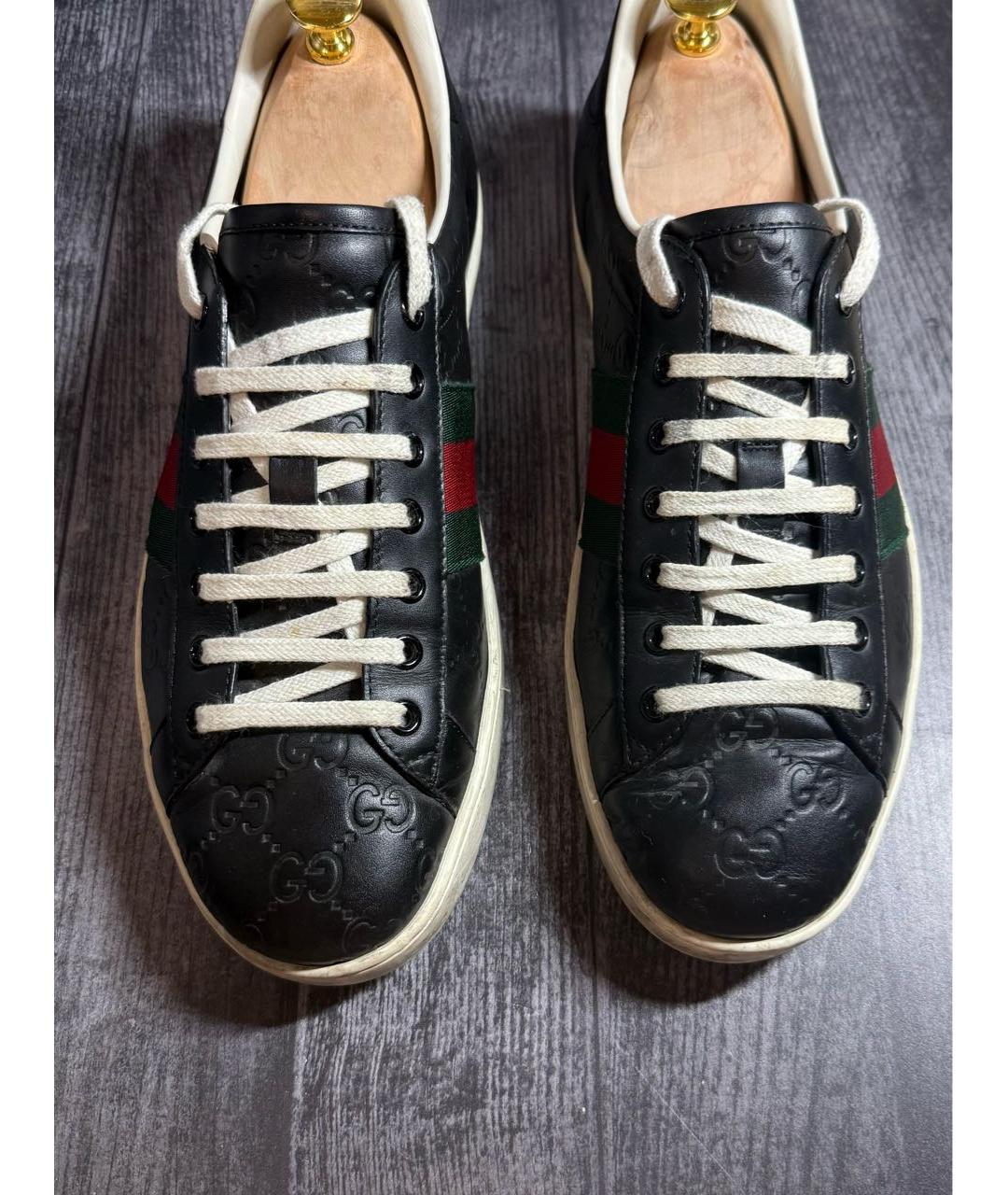 GUCCI Кожаные низкие кроссовки / кеды, фото 3