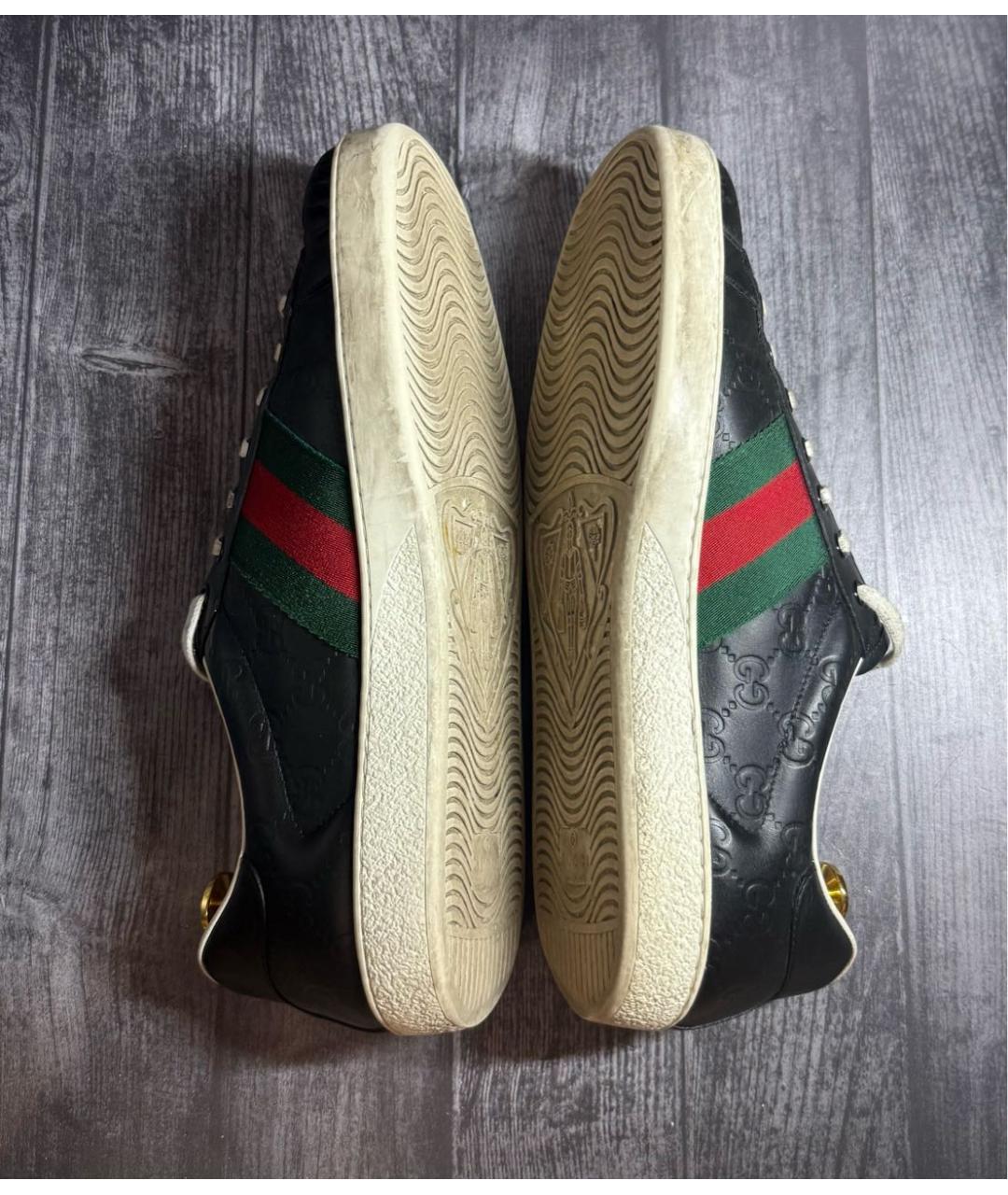 GUCCI Кожаные низкие кроссовки / кеды, фото 5