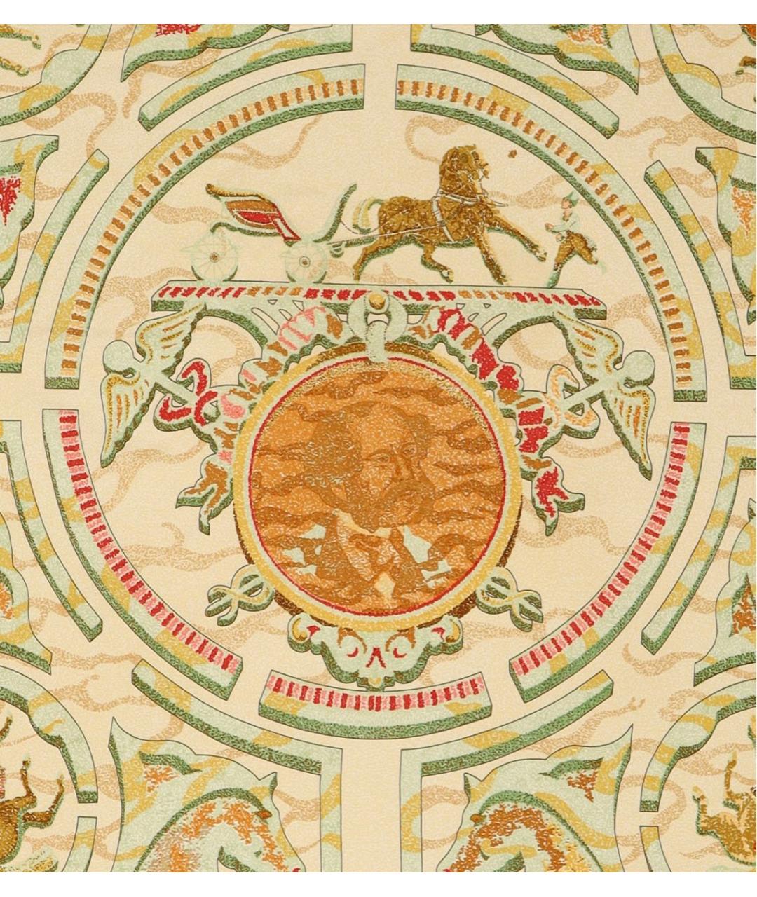 HERMES Горчичный шелковый платок, фото 4