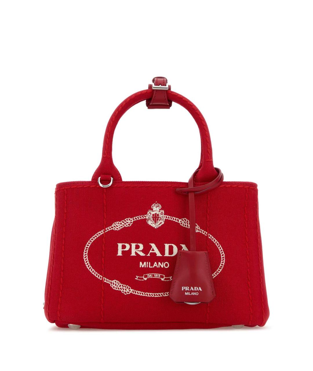 PRADA Красная тканевая сумка тоут, фото 1