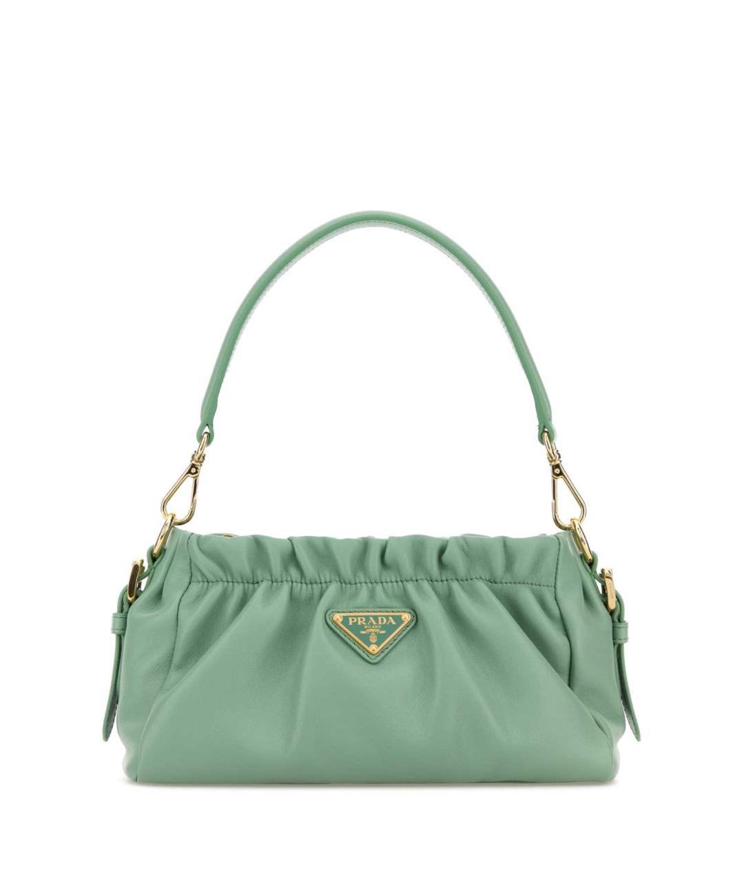 PRADA Зеленая кожаная сумка через плечо, фото 1