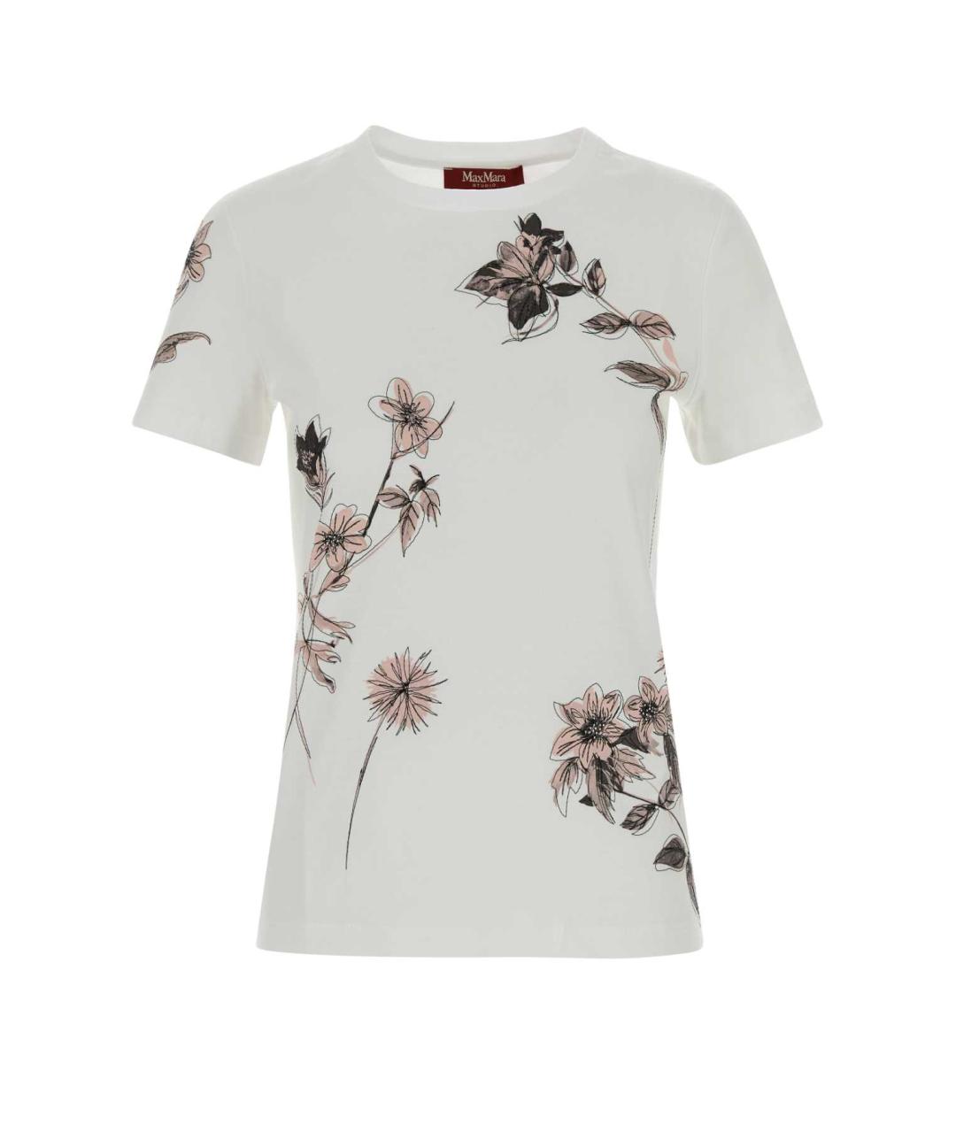 MAX MARA STUDIO Белая хлопковая футболка, фото 1