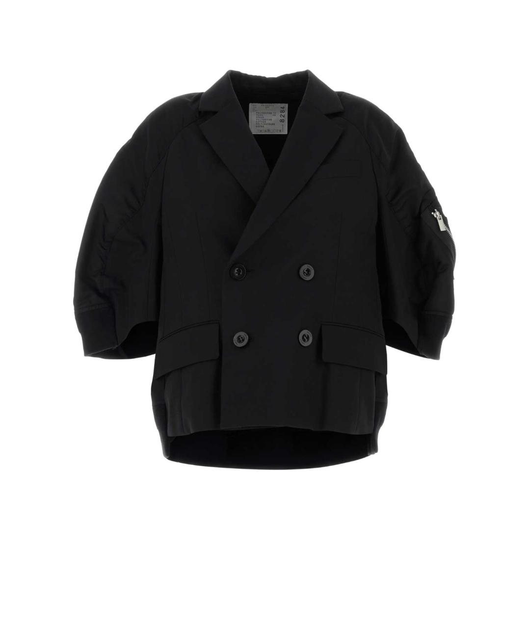 SACAI Черный полиэстеровый жакет/пиджак, фото 1